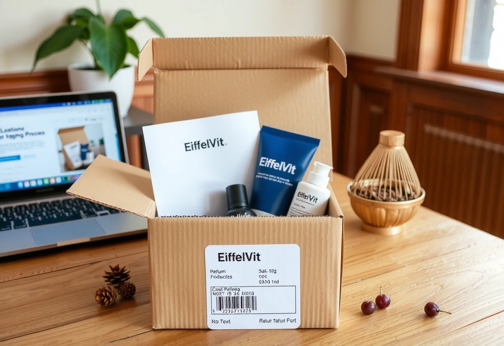 Boîte de retour bien emballée avec formulaire de retour et étiquette d'expédition