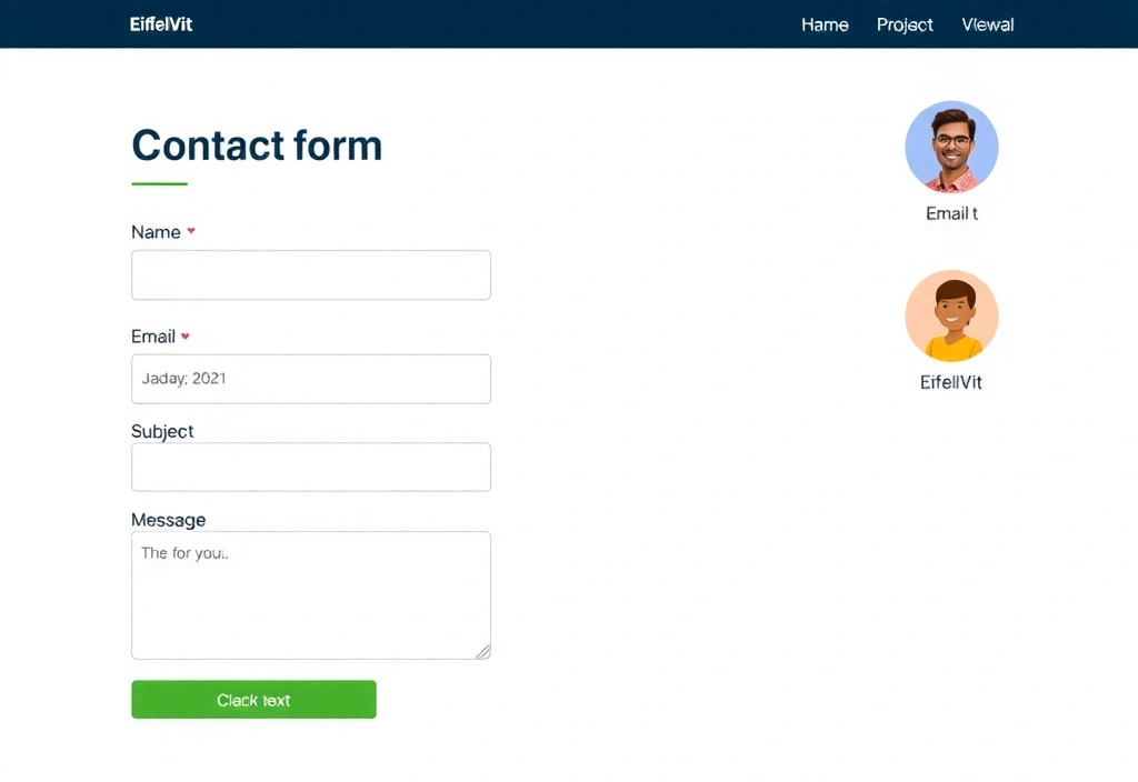 Illustration d'un formulaire de contact professionnel pour Eiffelvitcz