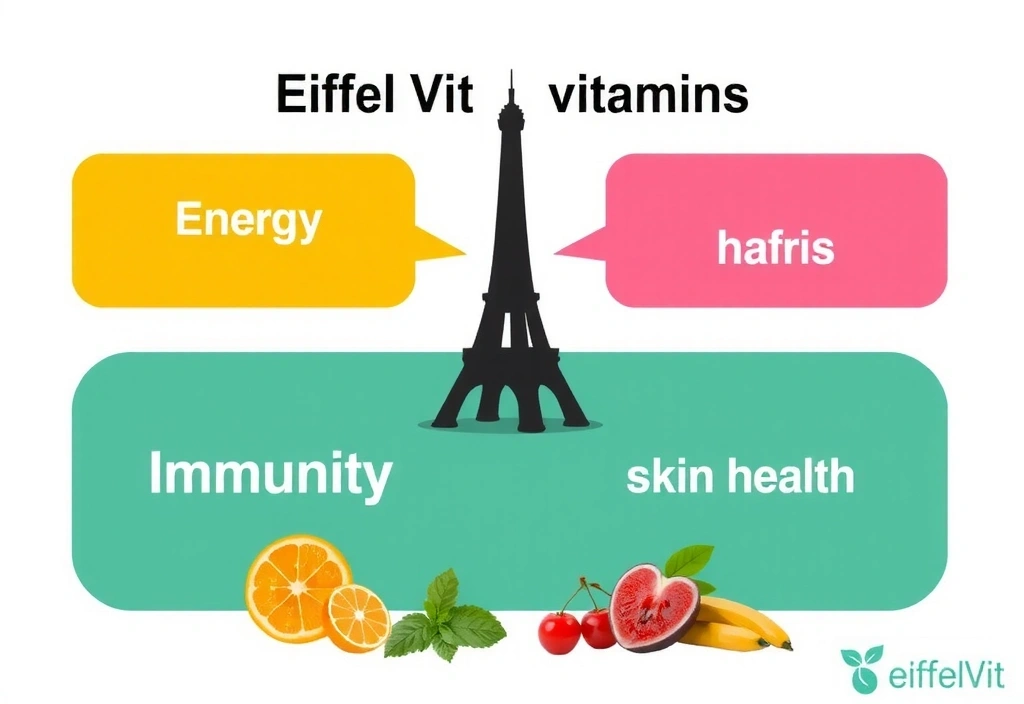 Infographie sur les bienfaits des vitamines Eiffelvitcz