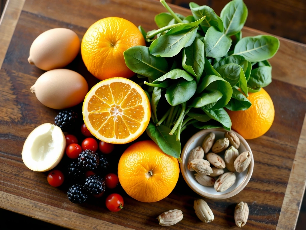 Représentation graphique d'aliments riches en vitamines