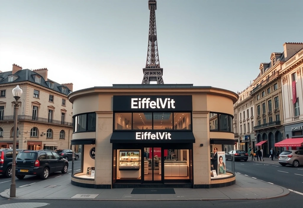 Vue aérienne du magasin Eiffelvitcz à Paris